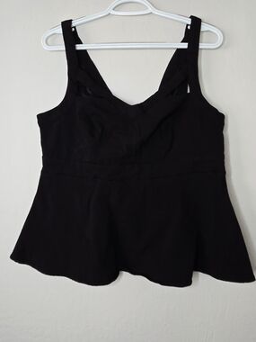 Torrid Black Peplum Tank Top with V-Neck